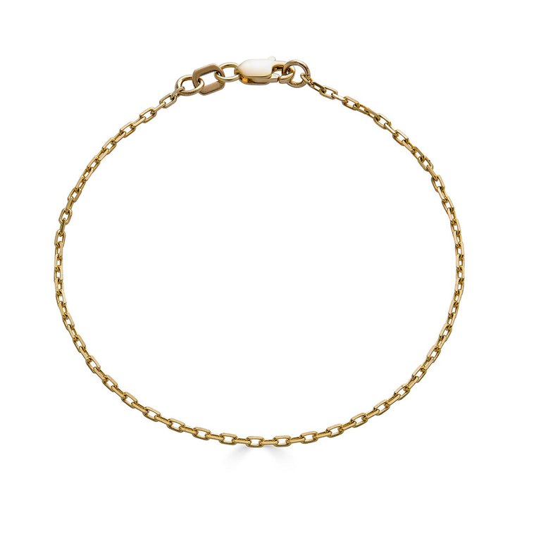 Dainty Diamond Cut Paperclip Chain Bracelet - Gold