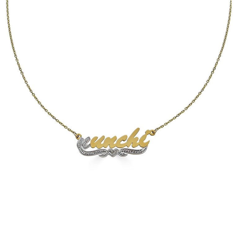 Duotone Nameplate Necklace - Gold