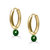 Jade Crystal Huggies - 14K Yellow Gold