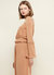 Fringe Cuff Bell Sleeve Top in Apricot