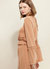 Fringe Cuff Bell Sleeve Top in Apricot