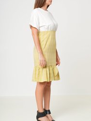 Glen Plaid Mermaid Dress in Yellow