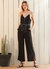 Multi-color Binding Jumpsuit in Black - Black