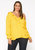 Plus Size Asymmetrical Shoulder Ruffle Blouse - Yellow - Yellow