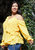 Plus Size Asymmetrical Shoulder Ruffle Blouse - Yellow