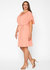 Plus Size Lace Trim Wrap Dress - Coral