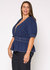 Plus Size Puff Shoulder Button Front Peplum Top