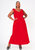 Plus Size Ruffle Trim Wrapped Maxi Dress In Red - Red