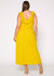 Plus Size Ruffle Trim Wrapped Maxi Dress - Mustard