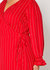 Plus Size Smocked Bell Sleeve Wrap Dress - Red