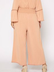 Plus Size Smocked Waist Wide Leg Palazzo Pants