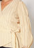 Plus Size Stripe Wrap Blouse - Yellow