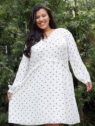 Plus Size Triangle Print Long Sleeve Dress