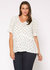 Plus Size Triangle Print Puff Sleeve Blouse - White Triangle