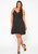 Plus Size V-Neck Spaghetti Strap Cocktail Dress In Black - Black