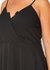 Plus Size V-Neck Spaghetti Strap Cocktail Dress In Black