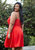 Plus Size V-neck Spaghetti Strap Cocktail Dress in Poppy Ted