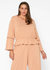 Plus Size Women's Fringe Cuff Bell Sleeve Top - Apricot