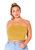 Plus Size Women's Sleeveless Turtle Neck Fitted Top - Gold