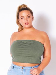 Plus Size Women's Sleeveless Turtle Neck Fitted Top