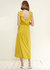 Ruffle Trim Wrapped Midi Dress in Mustard