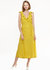 Ruffle Trim Wrapped Midi Dress in Mustard - Mustard