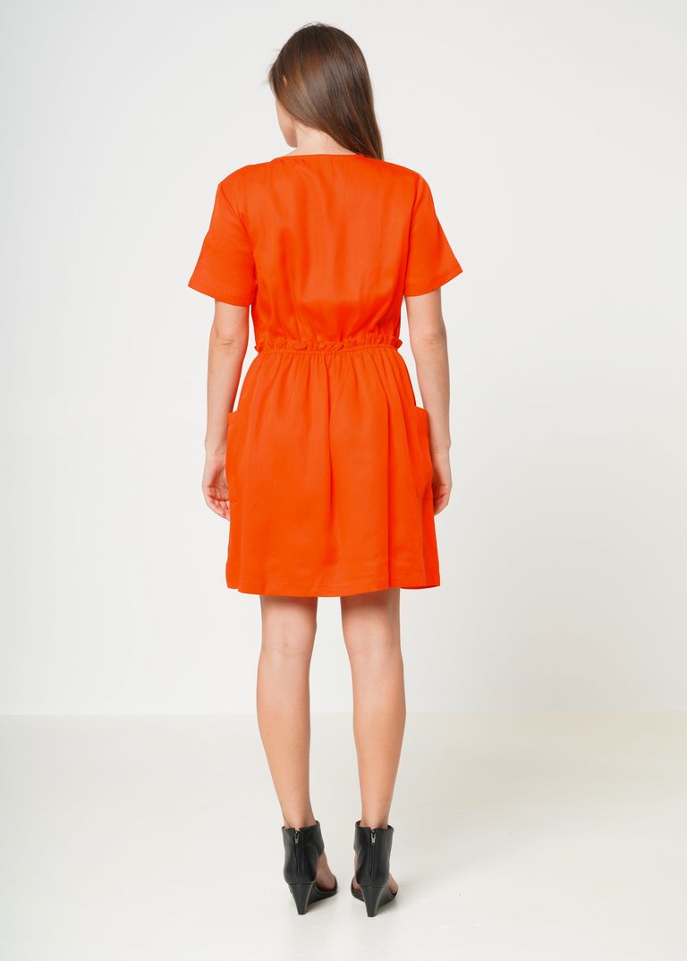 Short Sleeve Utility Dress in Poppy