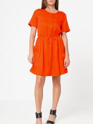 Short Sleeve Utility Dress in Poppy