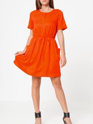 Short Sleeve Utility Dress in Poppy - Poppy