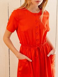 Short Sleeve Utility Dress in Poppy