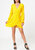 Smocked Bell Sleeve Wrap Dress in Yellow - Yellow