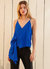 Solid Drape Hem Wrapped Cami in Blue