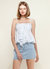 Tie Front Flared Cami Blouse in Oceanstripe