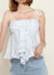 Tie Front Flared Cami Blouse in Oceanstripe