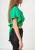 Tie Waist Cape Sleeve Cropped Blouse in Kelly Green