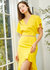 Women's Asymmetrical Hem Button Front Skirt in Yellow - Yellow