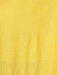 Women's Asymmetrical Hem Button Front Skirt in Yellow