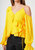 Women's Asymmetrical Shoulder Ruffle Blouse in Yellow