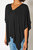 Women's Basic V-Neck Poncho Styled Tunic - Black