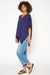 Women's Basic V-Neck Poncho Styled Tunic