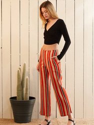 Women's Hi-waisted Cropped Pants in Poppy Multi