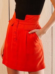 Women's High Waisted Utility Skirt in Poppy