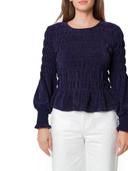 Women's Midnight Peplum Sweater - Black - Midnight