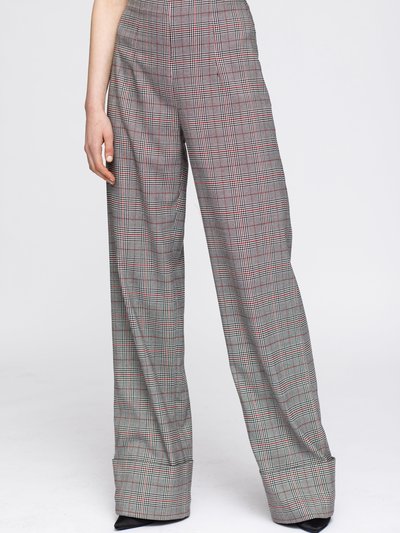 Nurode Women's Multi Glen Plaid High Waist Wide Leg Pants product