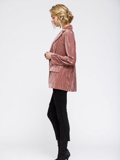 Nurode Women's Velvet Blazer With Flap Pockets In Rogue product
