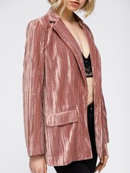 Women's Velvet Blazer With Flap Pockets In Rogue