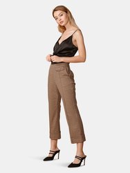 Women's Wide Cuff Trouser - Peach Gingham