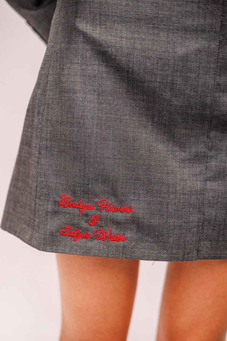 Burberrys' Dark Grey Vintage Upcycled Skirt Set - Dark Grey
