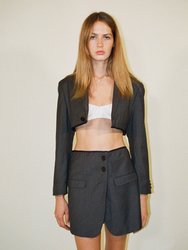 Dark Grey Skirt Set - Grey