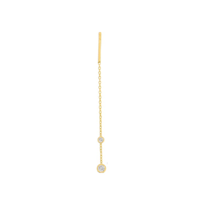Diamond Threader Earring - Gold